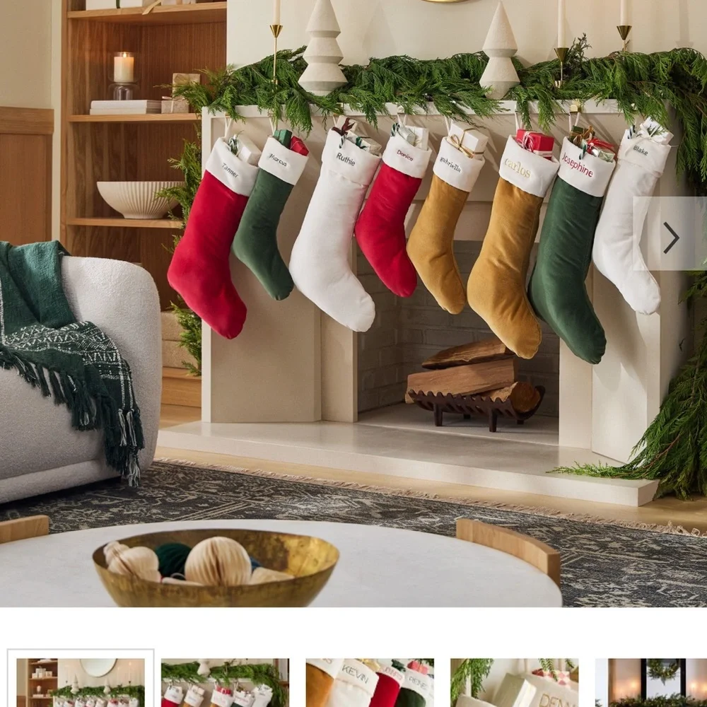 West elm Velvet Stocking, large